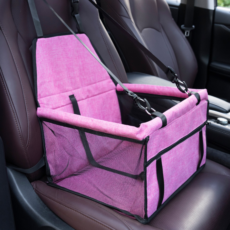 Dog Cat Car Seat Upgrade, Dog Booster Car Seat Cover Suitable , Foldable And Breathable, with Clip-on Safety Lead And PVC Support Tube And Buckle