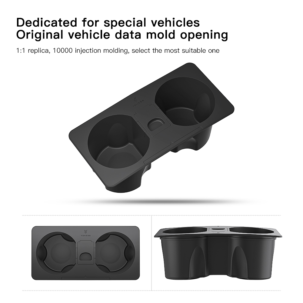 Tesla Model 3 Model Y Coin Side Pocket Console Side Pocket Leather Cover Car Cup Holder Auto Front Seat Organizer Cell Mobile Phone Holder