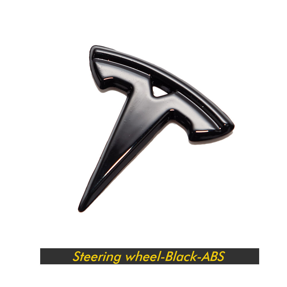 3D Tesla Side Fender Rear Trunk Emblem Logo Sticker Badge Decals Compatible with Tesla Model 3 Pp Material in Carbon Fiber Pattern