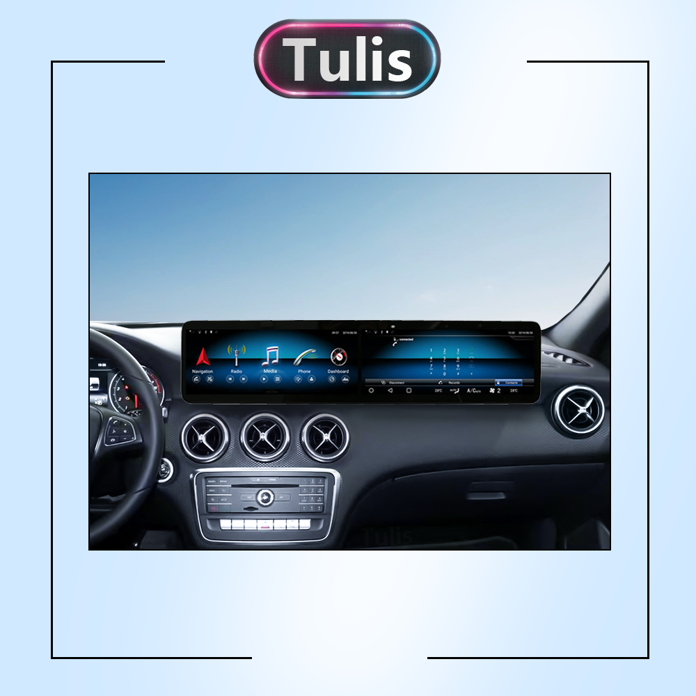 Mercedes Benz A Class 2017-2020 Dual 12.3 Inch Android Screen Navigation Car Stereo With Carplay Android Auto