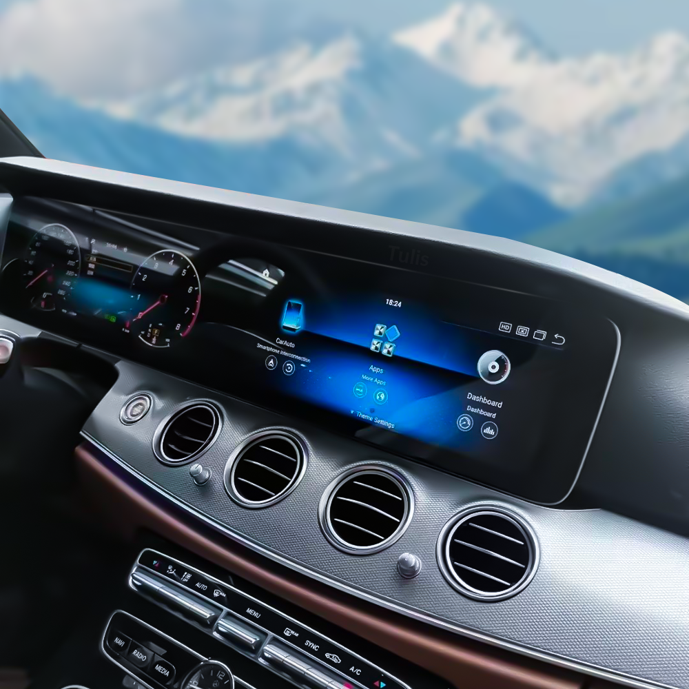 Mercedes Benz E Class 2017-2019 Dual 12.3 Inch Android Screen Navigation Car Stereo With Carplay Android Auto
