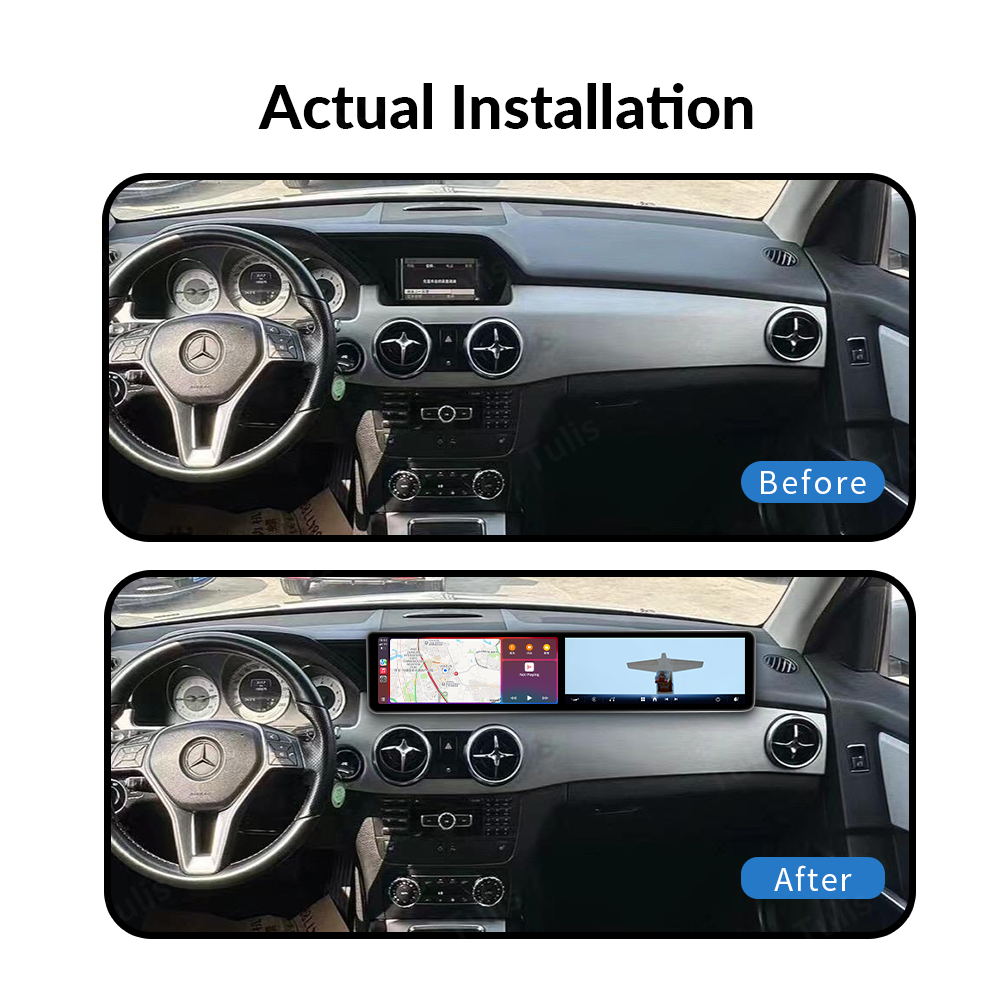 24.6 inch Mercedes Benz GLK 2009-2015 Dual 12.3 Inch Android Screen Navigation Car Stereo With Carplay Android Auto