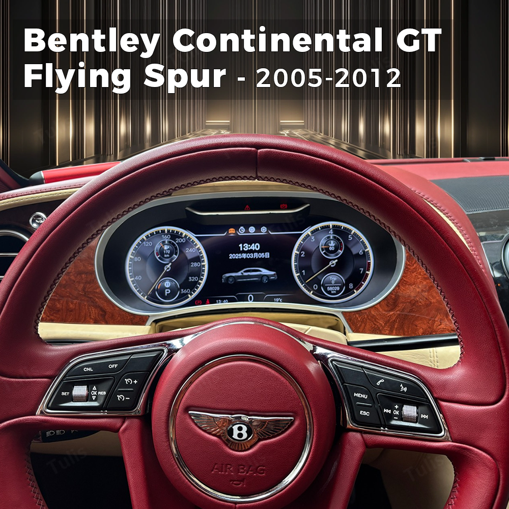 Bentley Continental GT Flying Spur 2005-2012 Car Digital Cluster Instrument Virtual Cockpit Speedometer Dashboard Ghost Screen