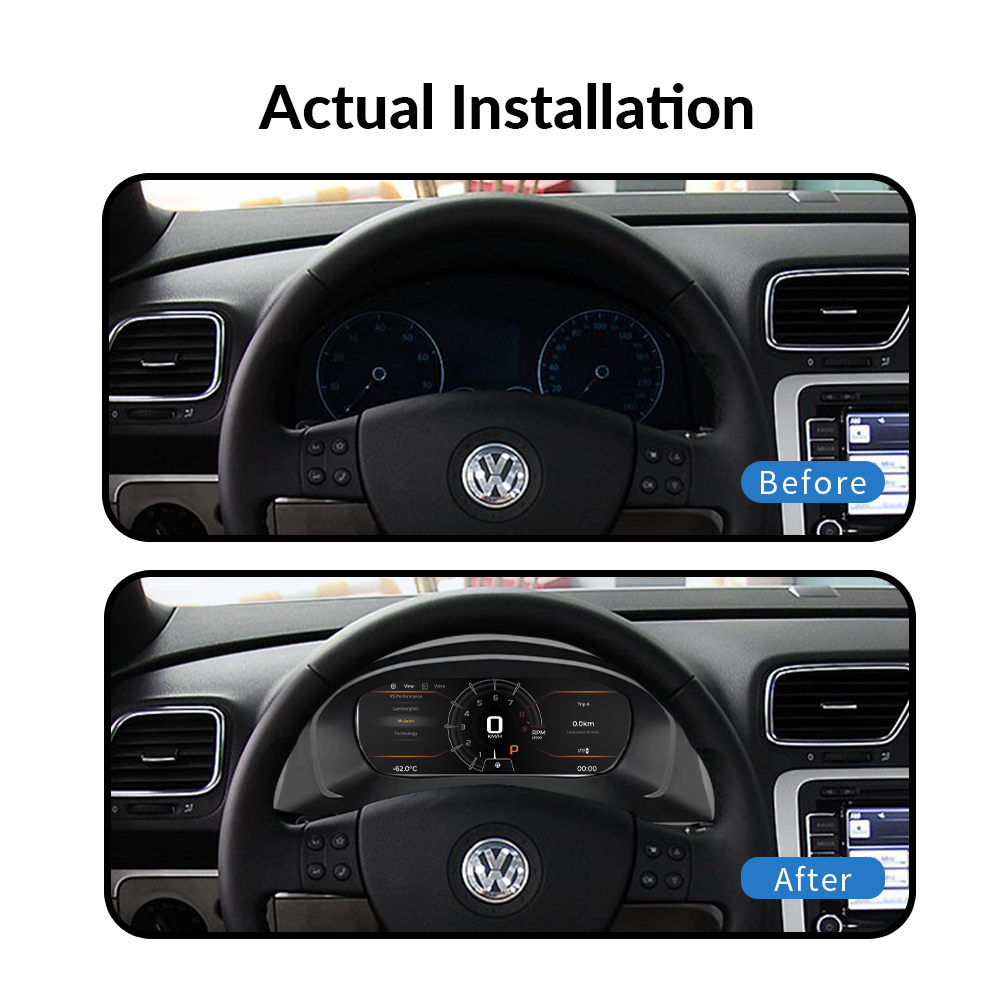 VW EOS 2005-2008 Car Digital Cluster Instrument Virtual Cockpit Speedometer Dashboard Ghost Screen