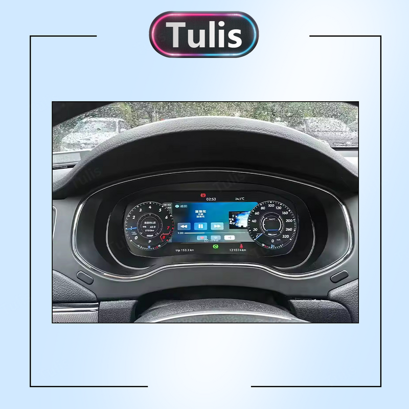 VW Sagitar 2012-2014 Car Digital Cluster Instrument Virtual Cockpit Speedometer Dashboard Ghost Screen