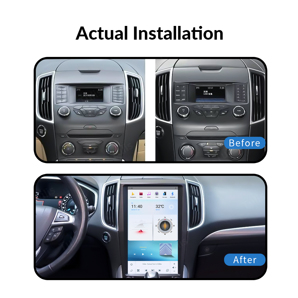 13.6“ Tesla Stlye Ford Edge 2015-2019 Android Screen Navigation Car Radio With Carplay Android Auto