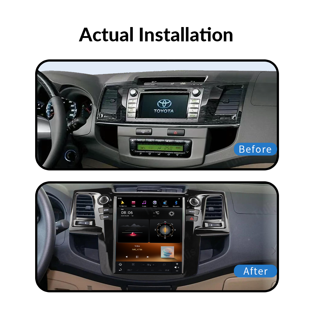 12.1“ Tesla Style Toyota Fortuner 2007 -2015 Android Screen Navigation Car Radio With Carplay Android Auto