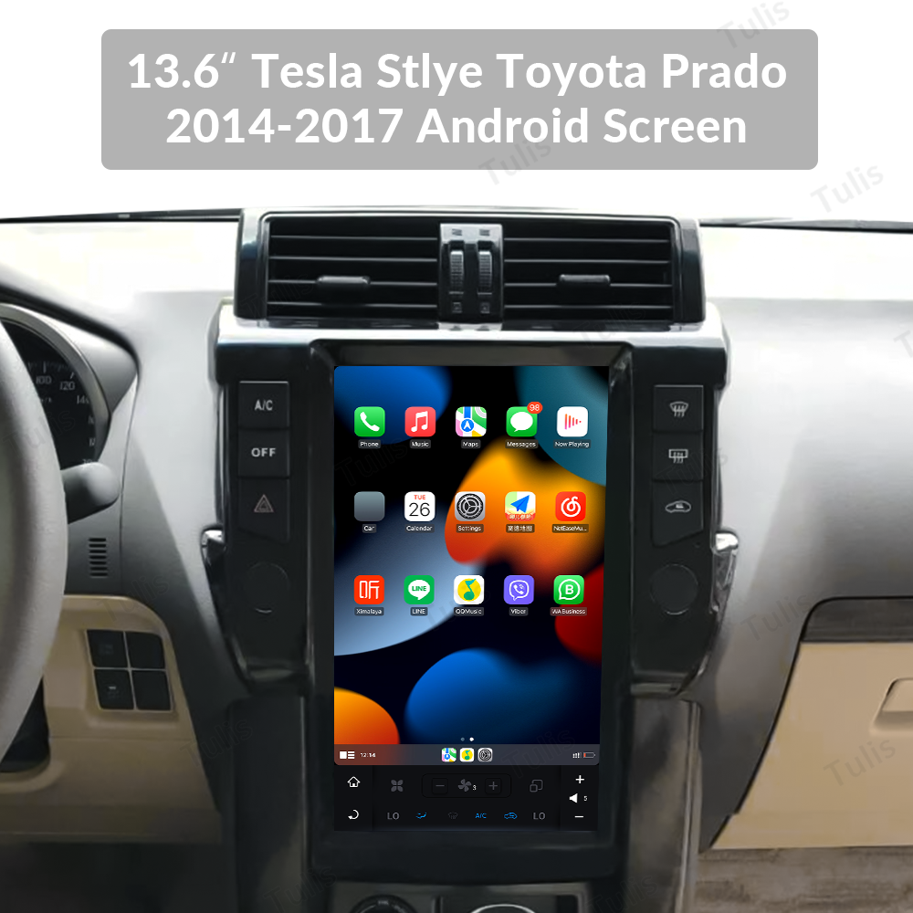 13.6“ Tesla Stlye Toyota Prado 2014-2017 Android Screen Navigation Car Radio With Carplay Android Auto