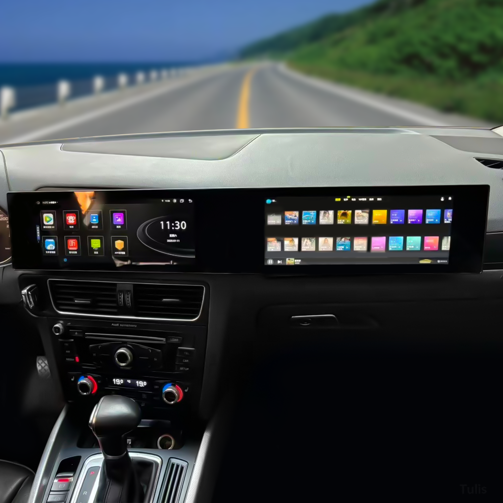  Audi Q5 2009-2017 Dual 12.3 Inch Android Screen Navigation Car Stereo With Carplay Android Auto