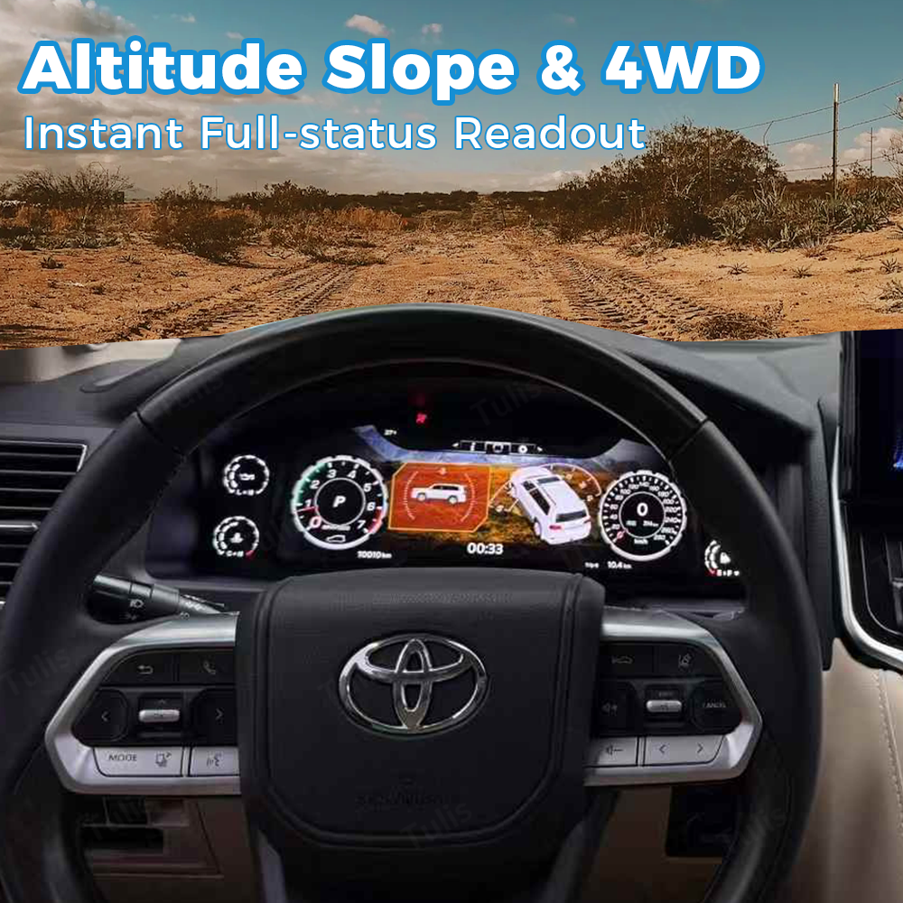 Toyota Land Cruiser 2008-2021 Car Digital Cluster Instrument Virtual Cockpit Speedometer Dashboard Ghost Screen