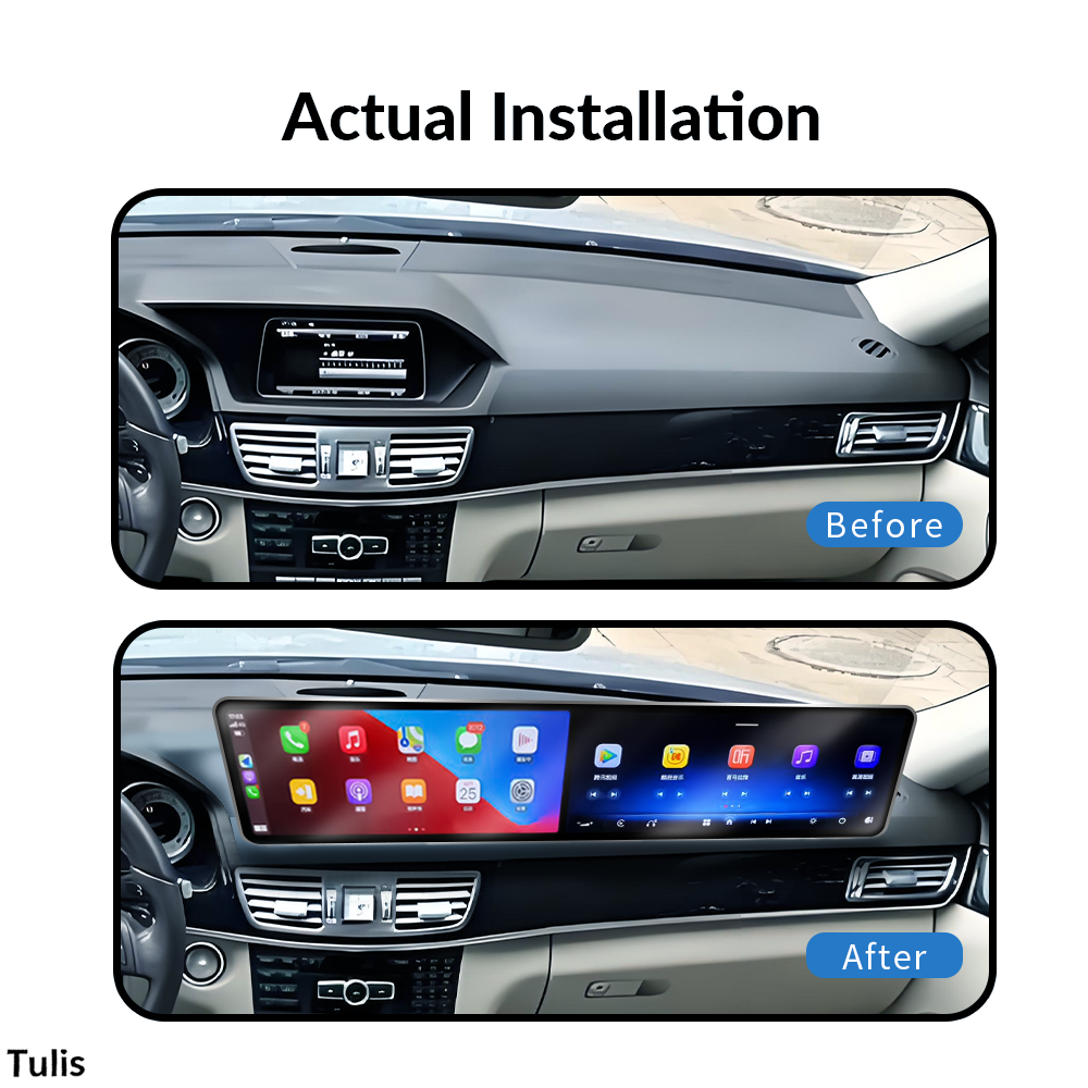 Mercedes-Benz E Class W212 2009-2015 Dual 12.3 Inch Android Screen Navigation Car Stereo With Carplay Android Auto