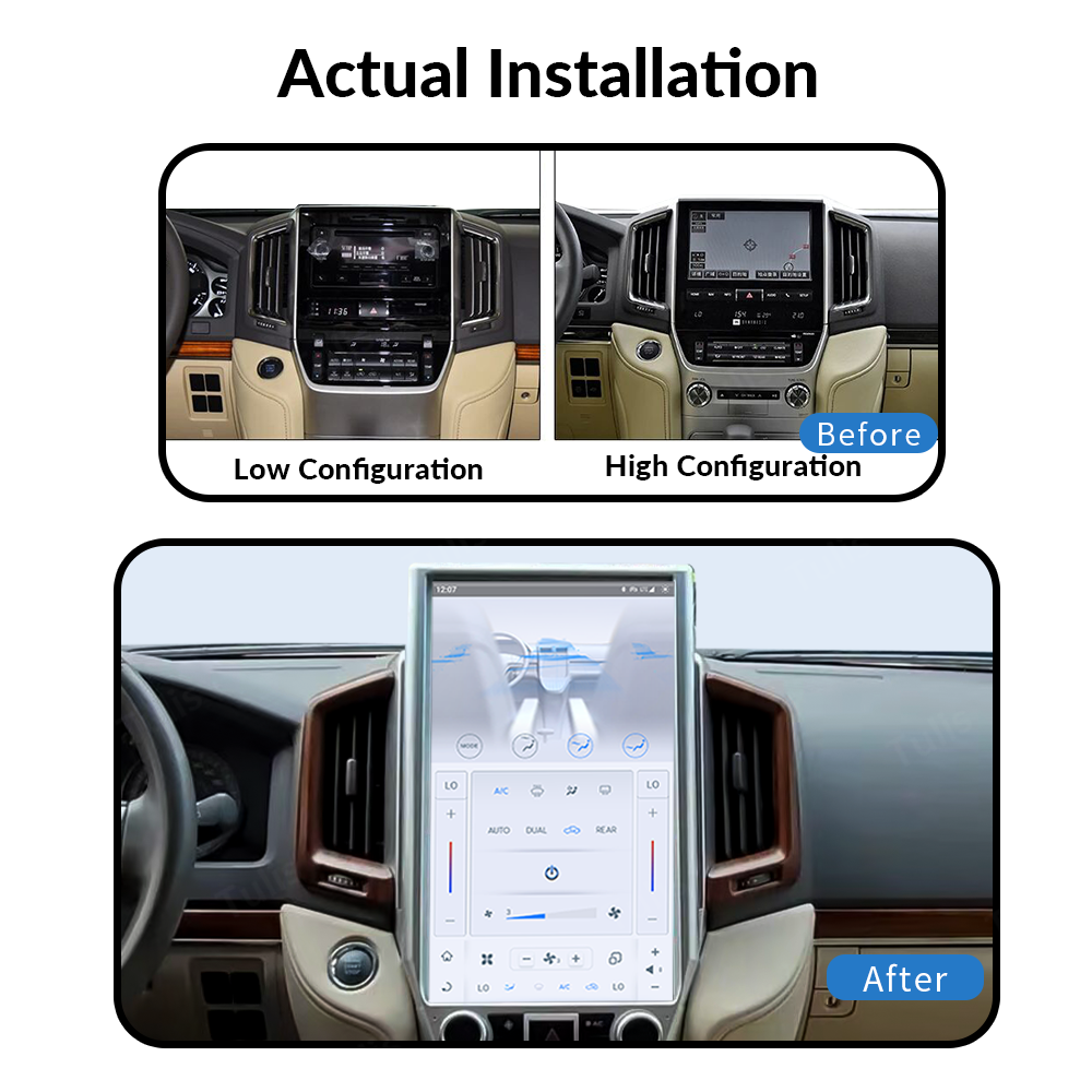 16“ Tesla Stlye Toyota Land Cruiser LC200 2016-2020 Android Screen Navigation Car Radio With Carplay Android Auto