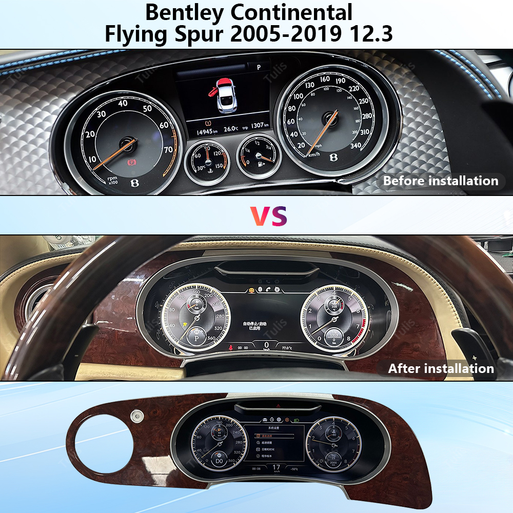 Tulis Digital Dashboard Panel Virtual Instrument Cluster Cockpit Lcd Speedometer Digital Cluster For Bentley Flying Spur Continental 05-19