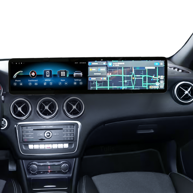 Mercedes Benz A Class 2017-2020 Dual 12.3 Inch Android Screen Navigation Car Stereo With Carplay Android Auto
