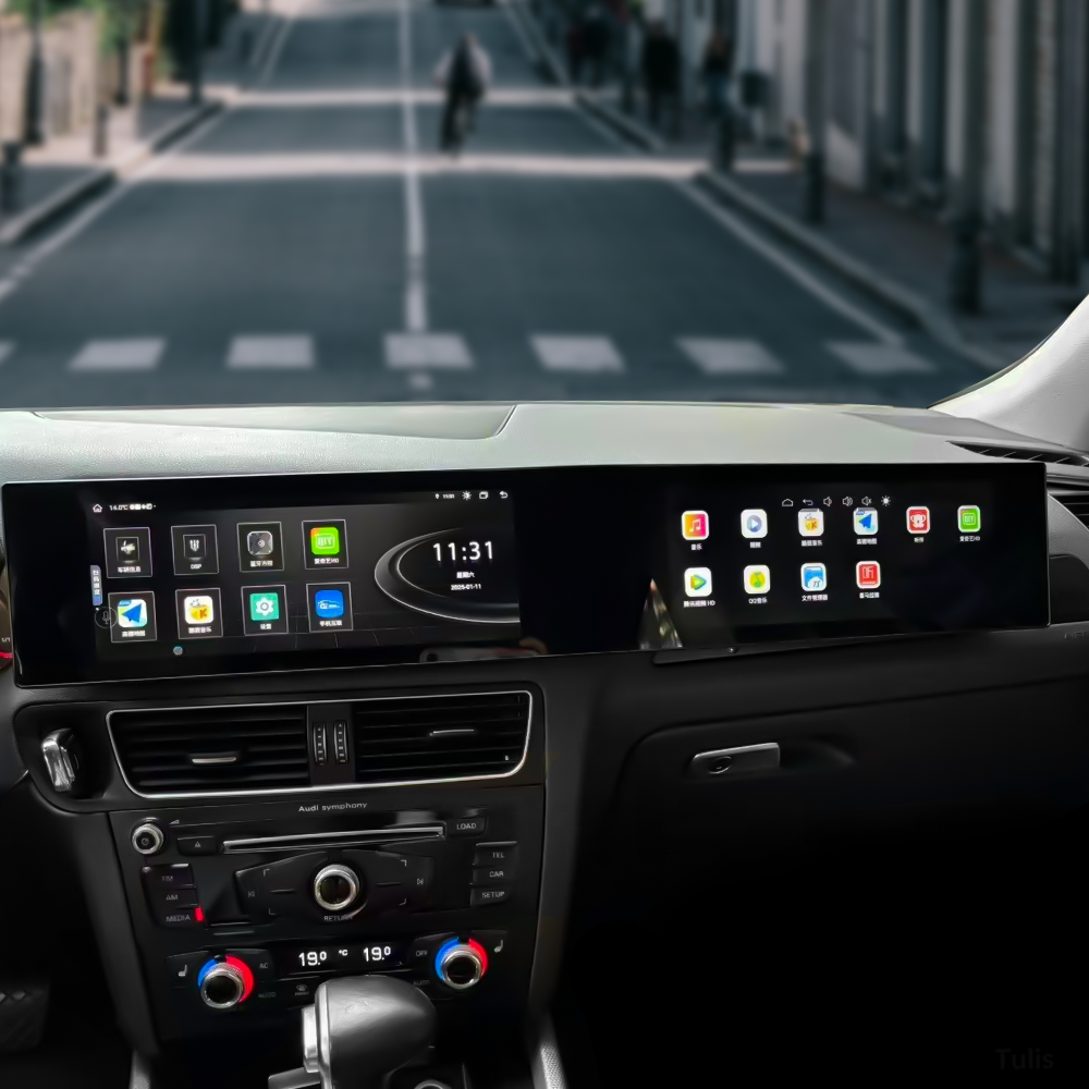  Audi Q5 2009-2017 Dual 12.3 Inch Android Screen Navigation Car Stereo With Carplay Android Auto