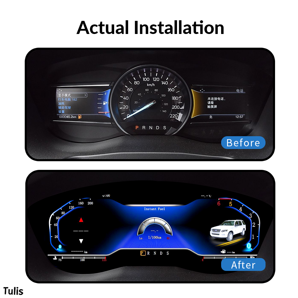 Ford Explorer 2017-2018 Car Digital Cluster Instrument Virtual Cockpit Speedometer Dashboard Ghost Screen