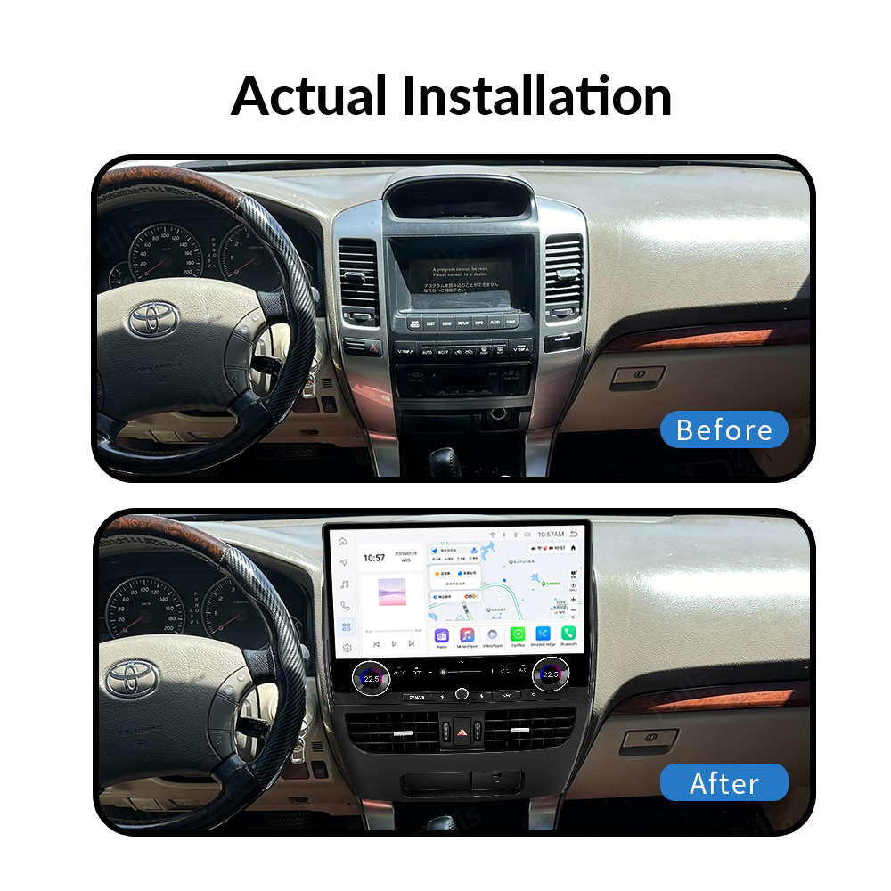 16.8“ Toyota Prado 2002-2009 Android Screen Navigation Car Radio With Carplay Android Auto
