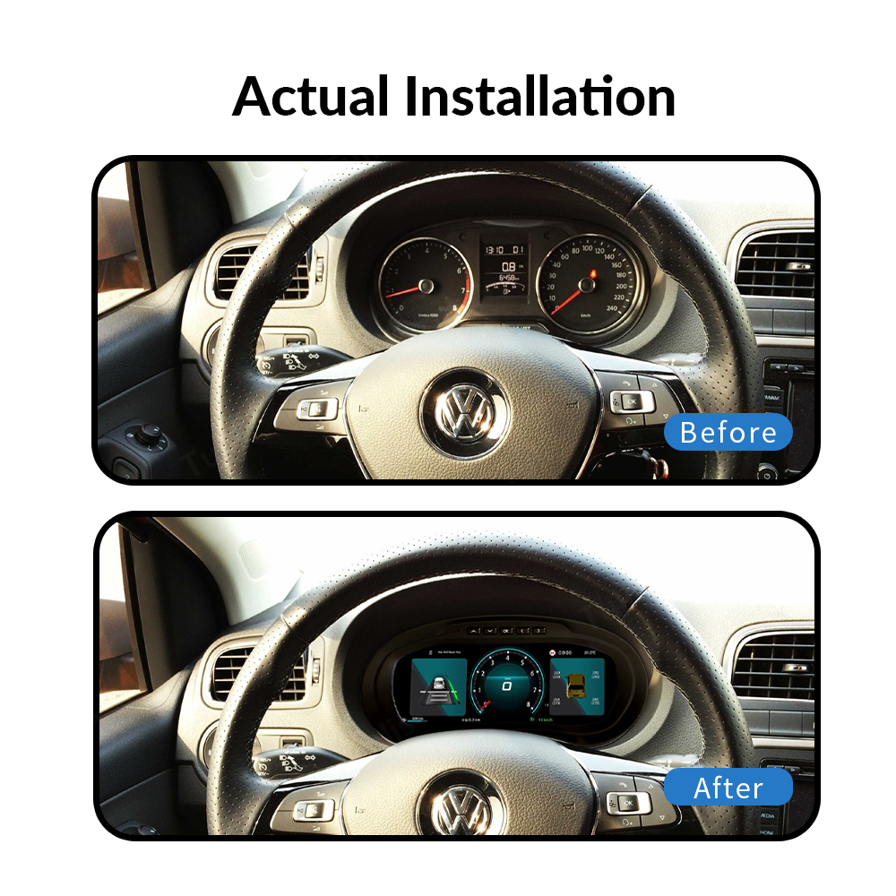 VW POLO 2012-2018 Car Digital Cluster Instrument Virtual Cockpit Speedometer Dashboard Ghost Screen