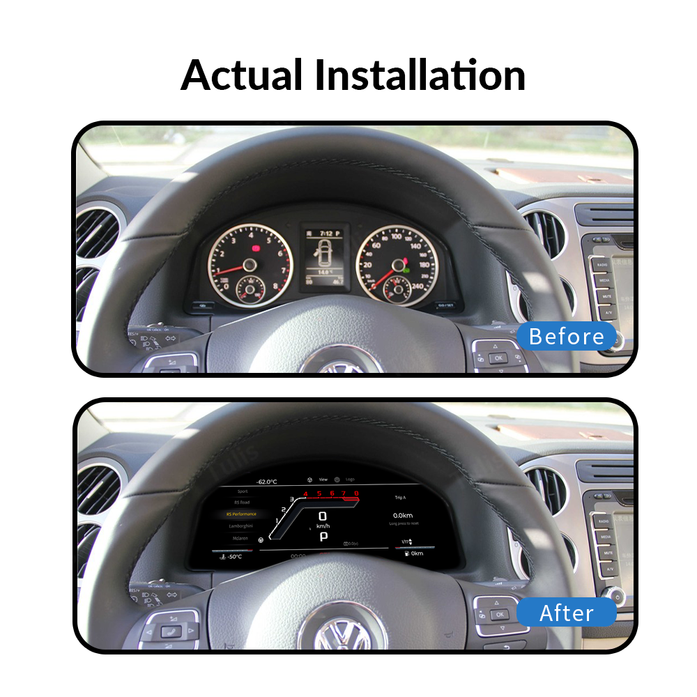 VW Lavida 2013-2019 Car Digital Cluster Instrument Virtual Cockpit Speedometer Dashboard Ghost Screen