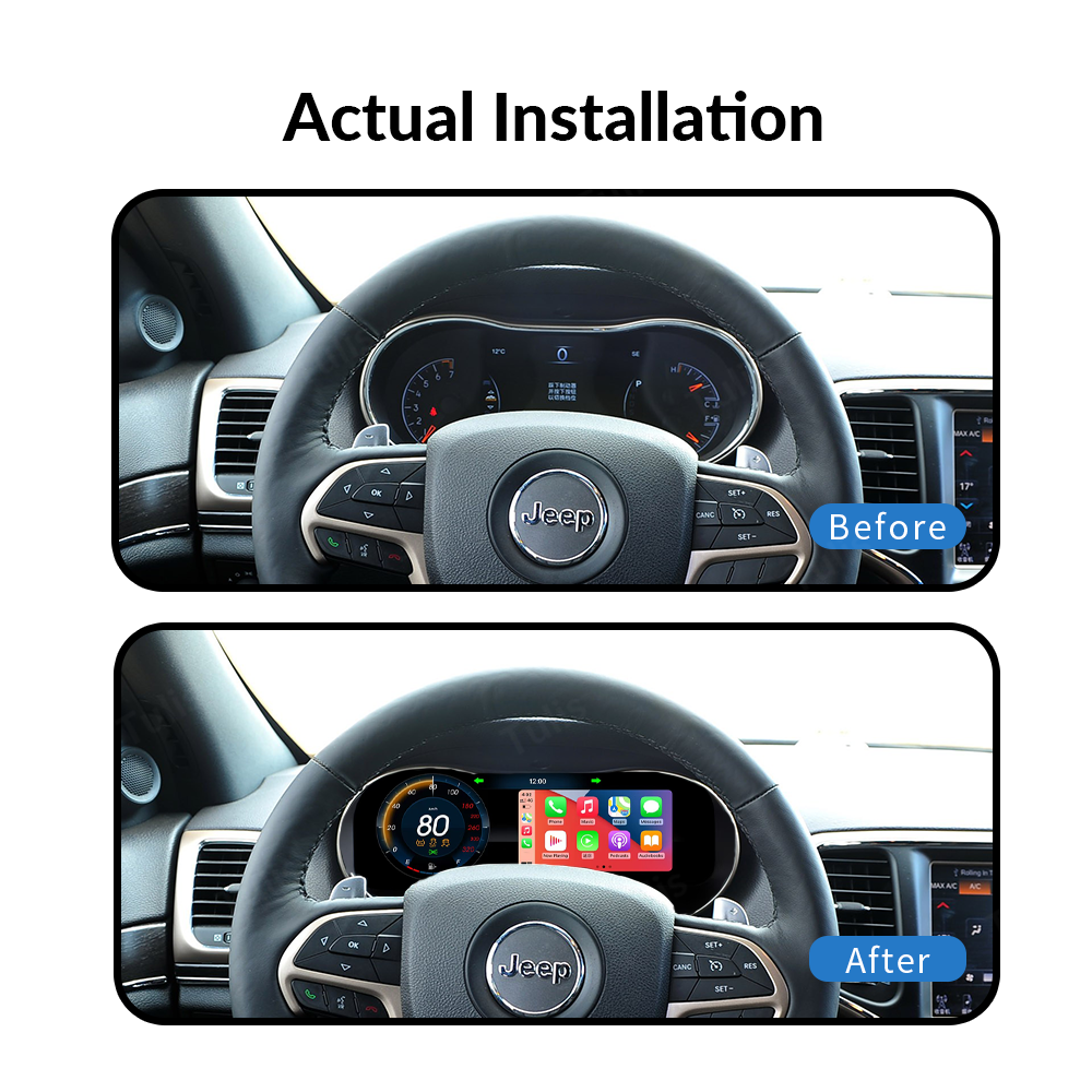 Jeep Grand Cherokee 2014-2018 Car Digital Cluster Instrument Virtual Cockpit Speedometer Dashboard Ghost Screen