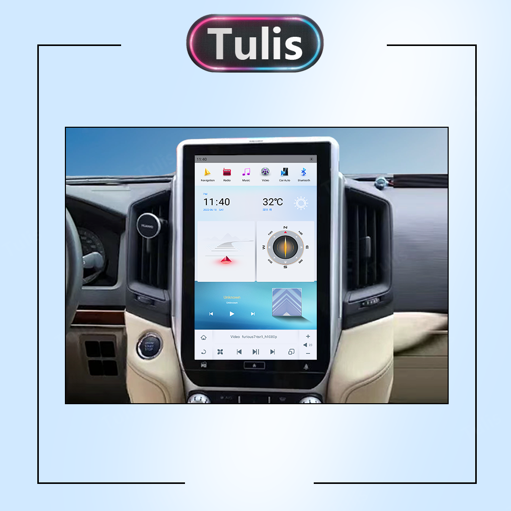 13.6“ Tesla Stlye Toyota Land Cruiser LC200 2016-2019 Android Screen Navigation Car Radio With Carplay Android Auto