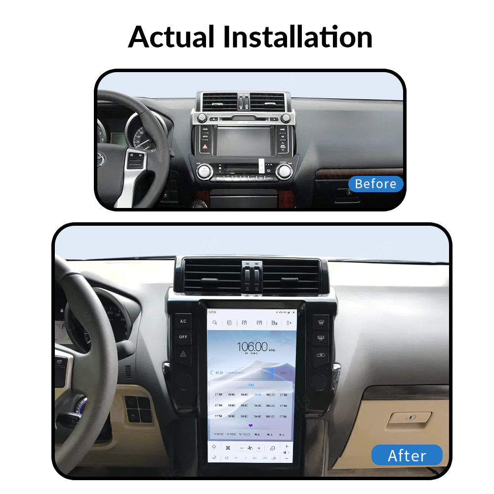 13.6“ Tesla Stlye Toyota Prado 2014-2017 Android Screen Navigation Car Radio With Carplay Android Auto