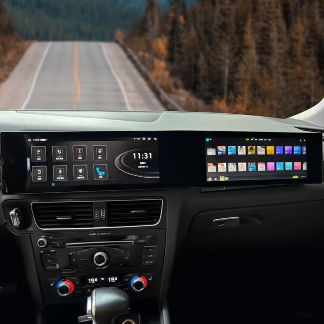  Audi Q5 2009-2017 Dual 12.3 Inch Android Screen Navigation Car Stereo With Carplay Android Auto