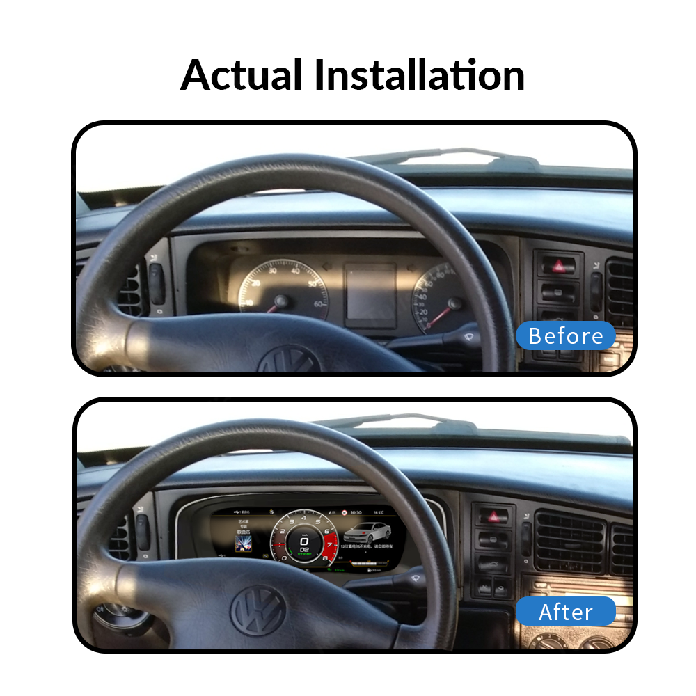 VW Jetta 2006-2010 Car Digital Cluster Instrument Virtual Cockpit Speedometer Dashboard Ghost Screen