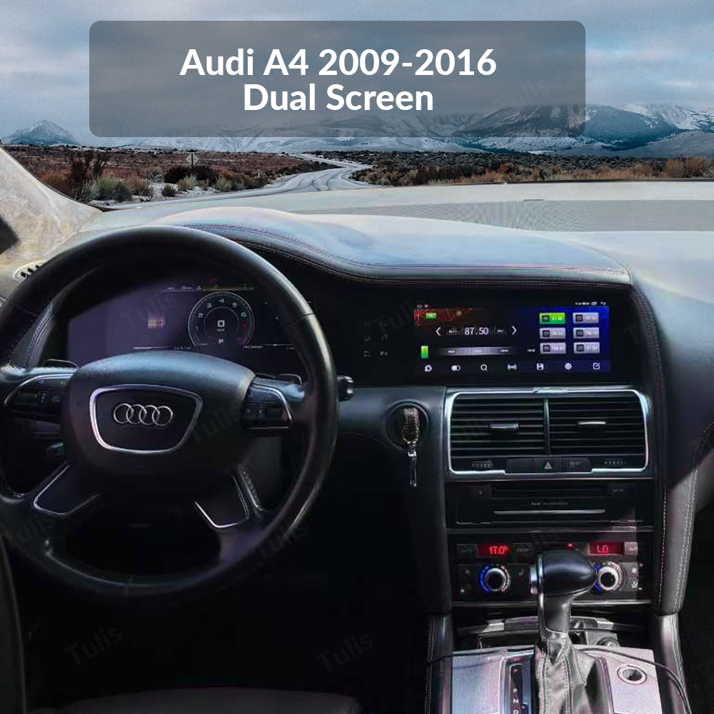 Audi A4 2009-2016 Dual Screen Car Digital Cluster Instrument Virtual Cockpit Speedometer Dashboard Ghost Screen