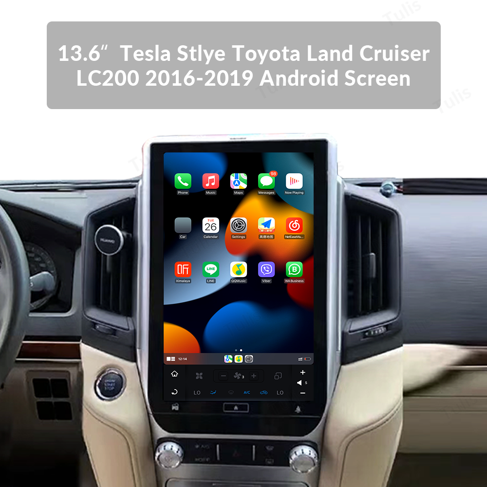 13.6“ Tesla Stlye Toyota Land Cruiser LC200 2016-2019 Android Screen Navigation Car Radio With Carplay Android Auto