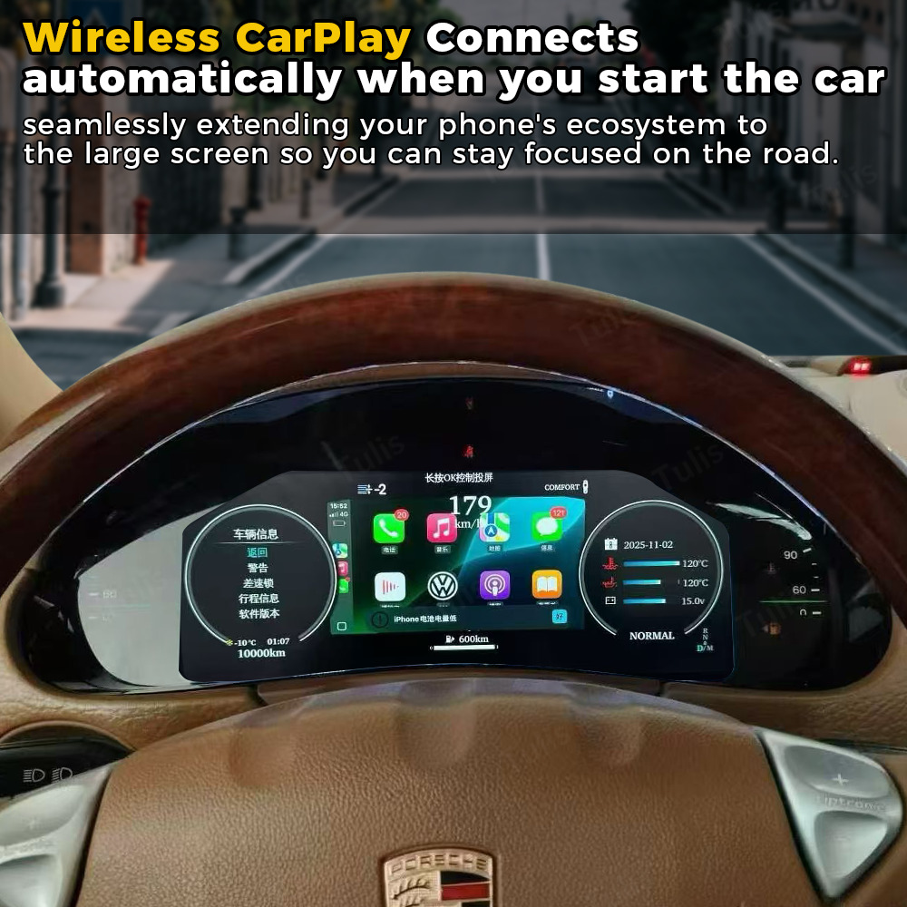 Porsche Cayenne 2002 -2010 Car Digital Cluster Instrument Virtual Cockpit Speedometer Dashboard Ghost Screen