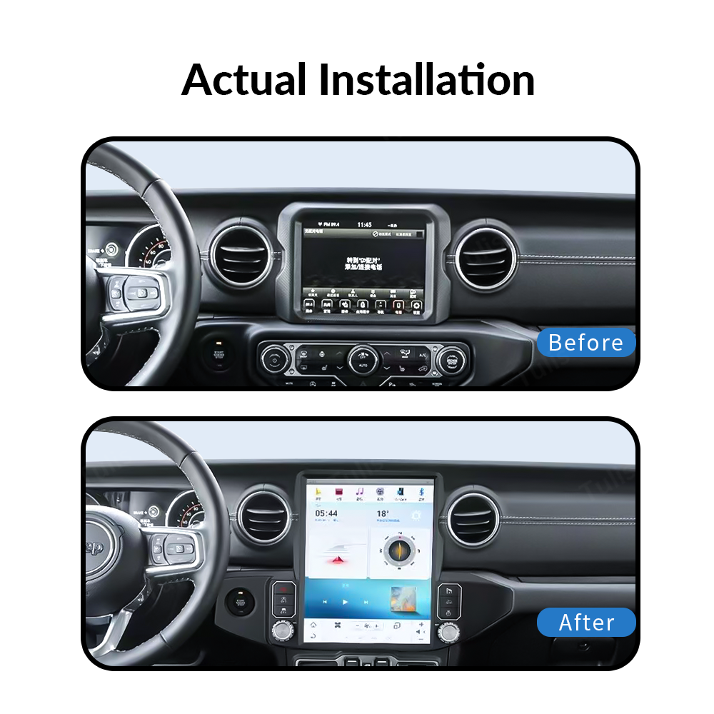 13“ Tesla Stlye Jeep Wrangler 2018-2021 Android Screen Navigation Car Radio With Carplay Android Auto
