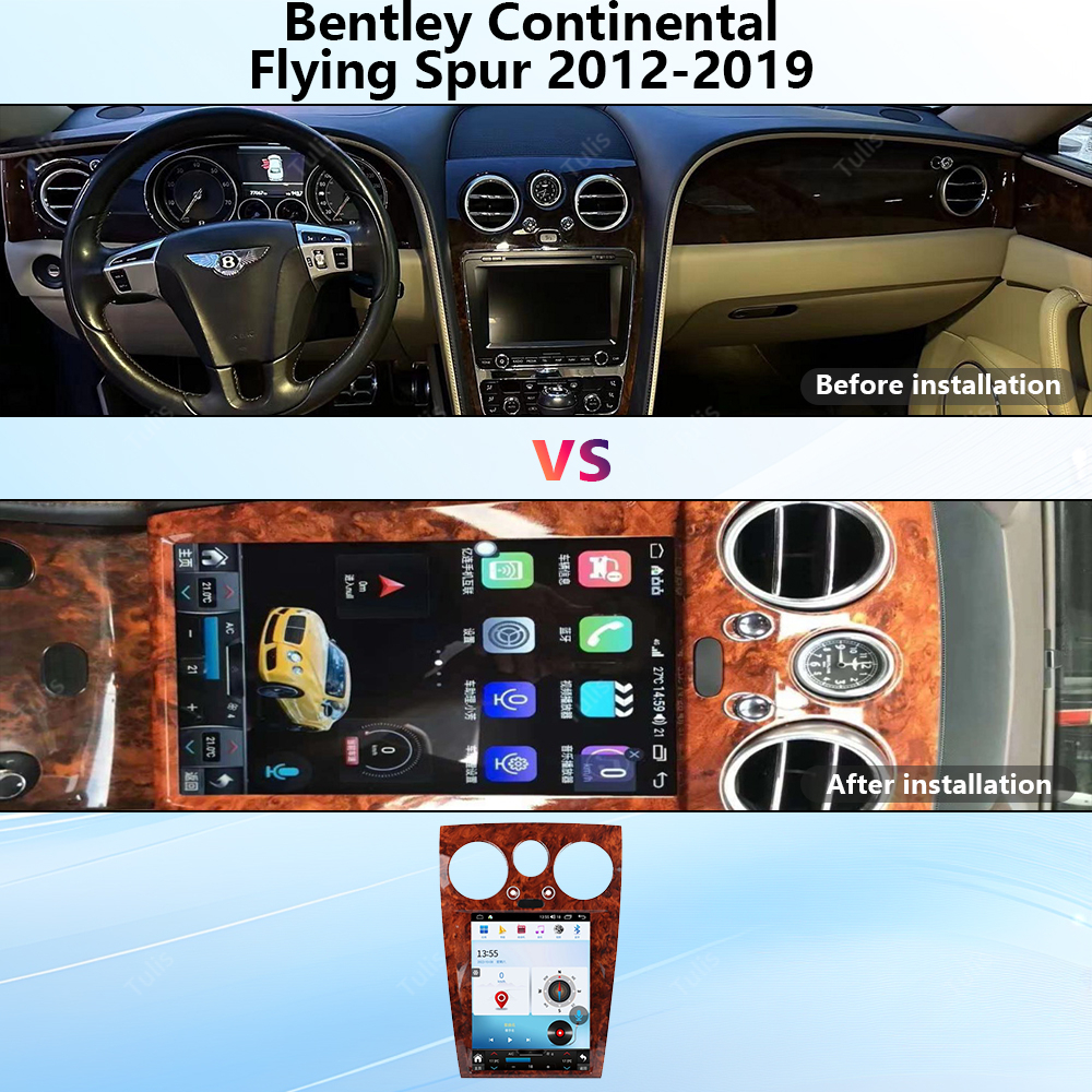 Tulis Android 13 Car DVD Player Touch Screen for Bentley Flying Spur Continental 2005-2012 Carplay Multimedia Player WIFI GPS Navigation