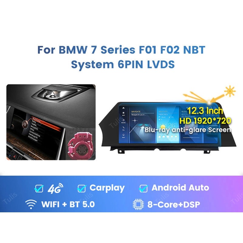 Tulis Android 13 Touch Screen Car Multimedia Player Systeam For BMW 7 Series F01 F02 2009-2015 DSP Navigation Bluetooth