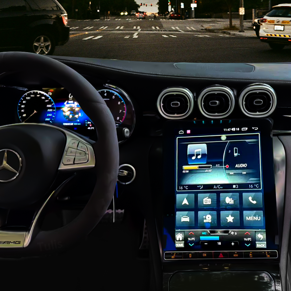 12.3" Mercedes Benz C Class GLC 2015-2022 Android Screen Navigation Car Radio With Carplay Android Auto