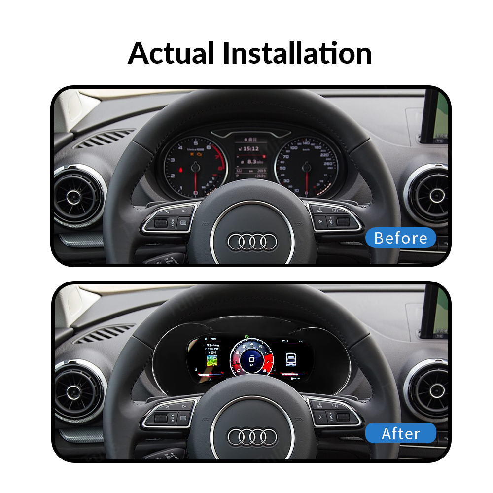 Audi A3 2013-2020 Car Digital Cluster Instrument Virtual Cockpit Speedometer Dashboard Ghost Screen