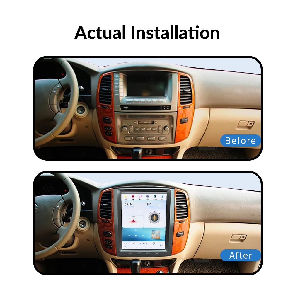 12.1" Tesla Style Toyota LC100 2003-2007 Android Screen Navigation Car Radio With Carplay Android Auto