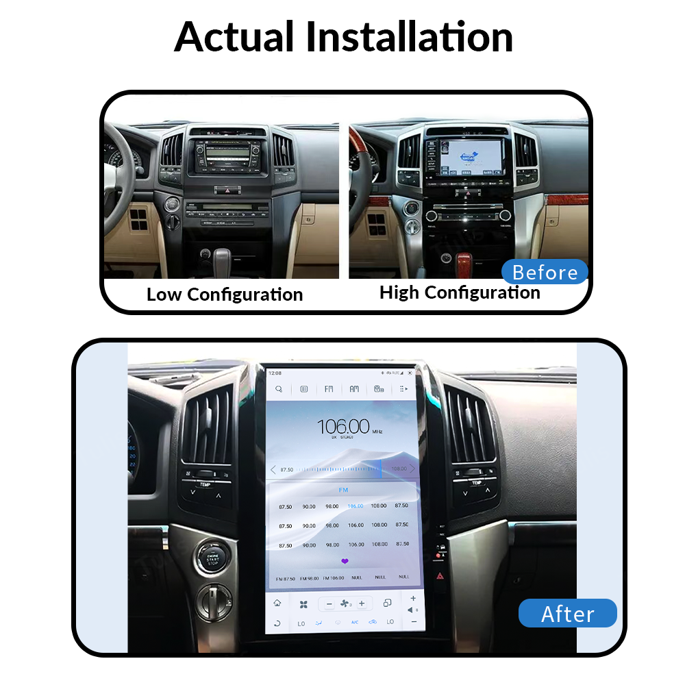 16“ Tesla Stlye Toyota Land Cruiser LC200 2008-2015 Android Screen Navigation Car Radio With Carplay Android Auto