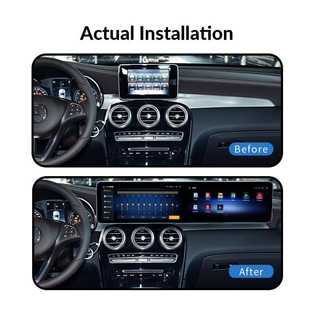 Mercedes Benz C Class GLC 2015-2022 Dual 12.3 Inch Android Screen Navigation Car Stereo With Carplay Android Auto