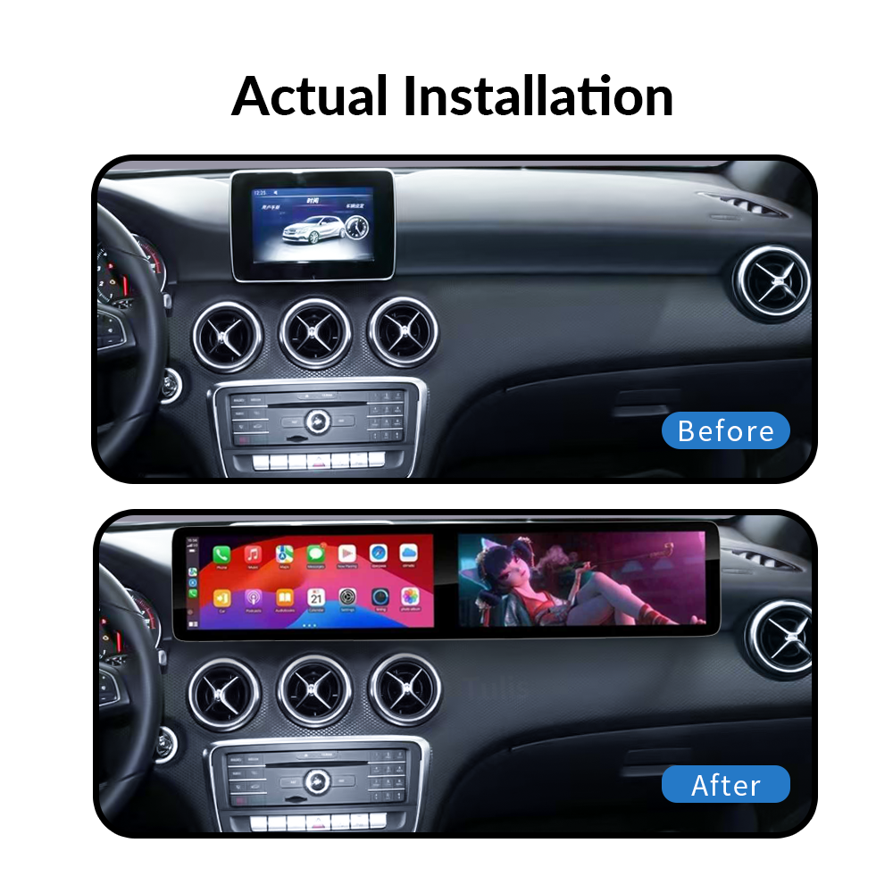 Mercedes Benz A Class 2017-2020 Dual 12.3 Inch Android Screen Navigation Car Stereo With Carplay Android Auto