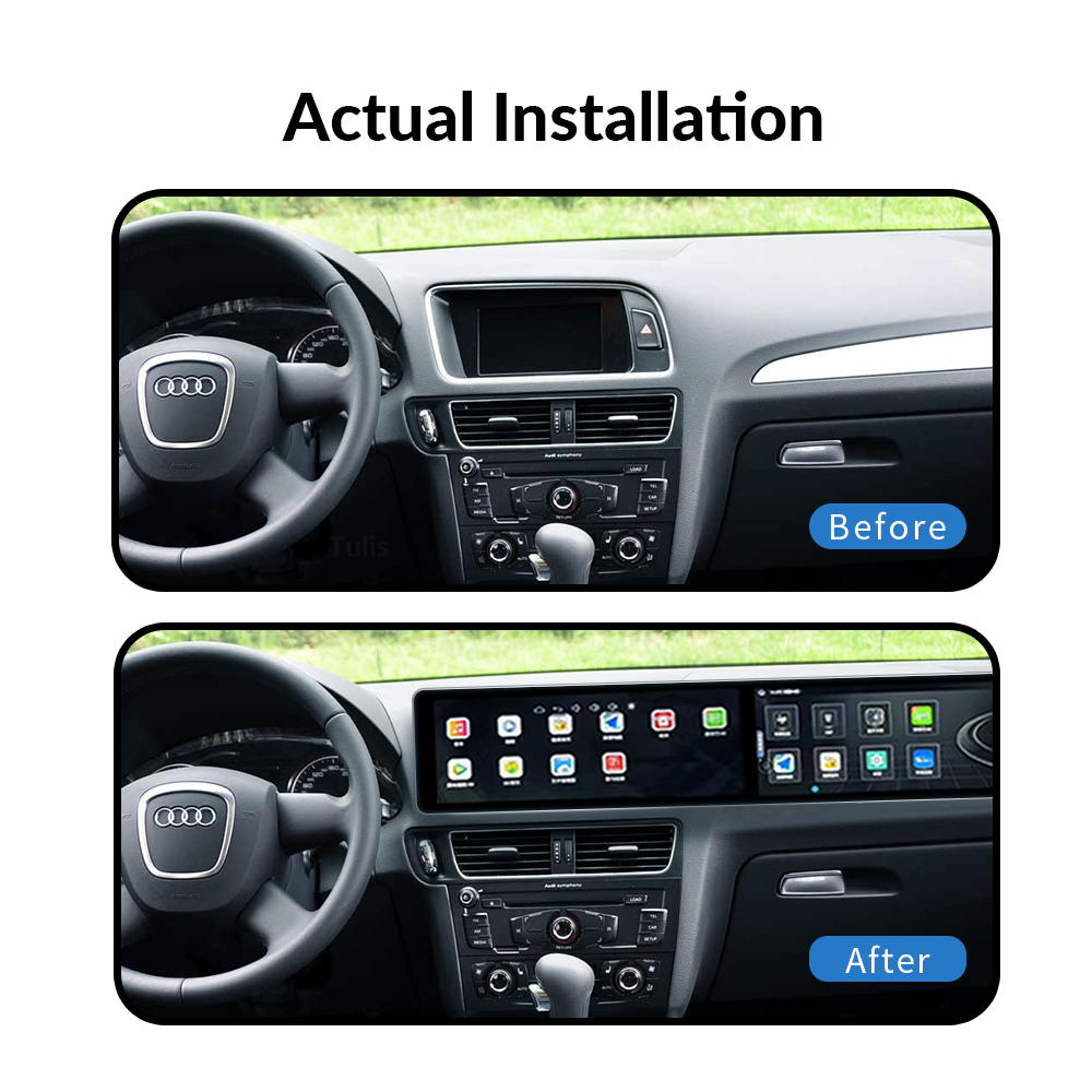  Audi Q5 2009-2017 Dual 12.3 Inch Android Screen Navigation Car Stereo With Carplay Android Auto