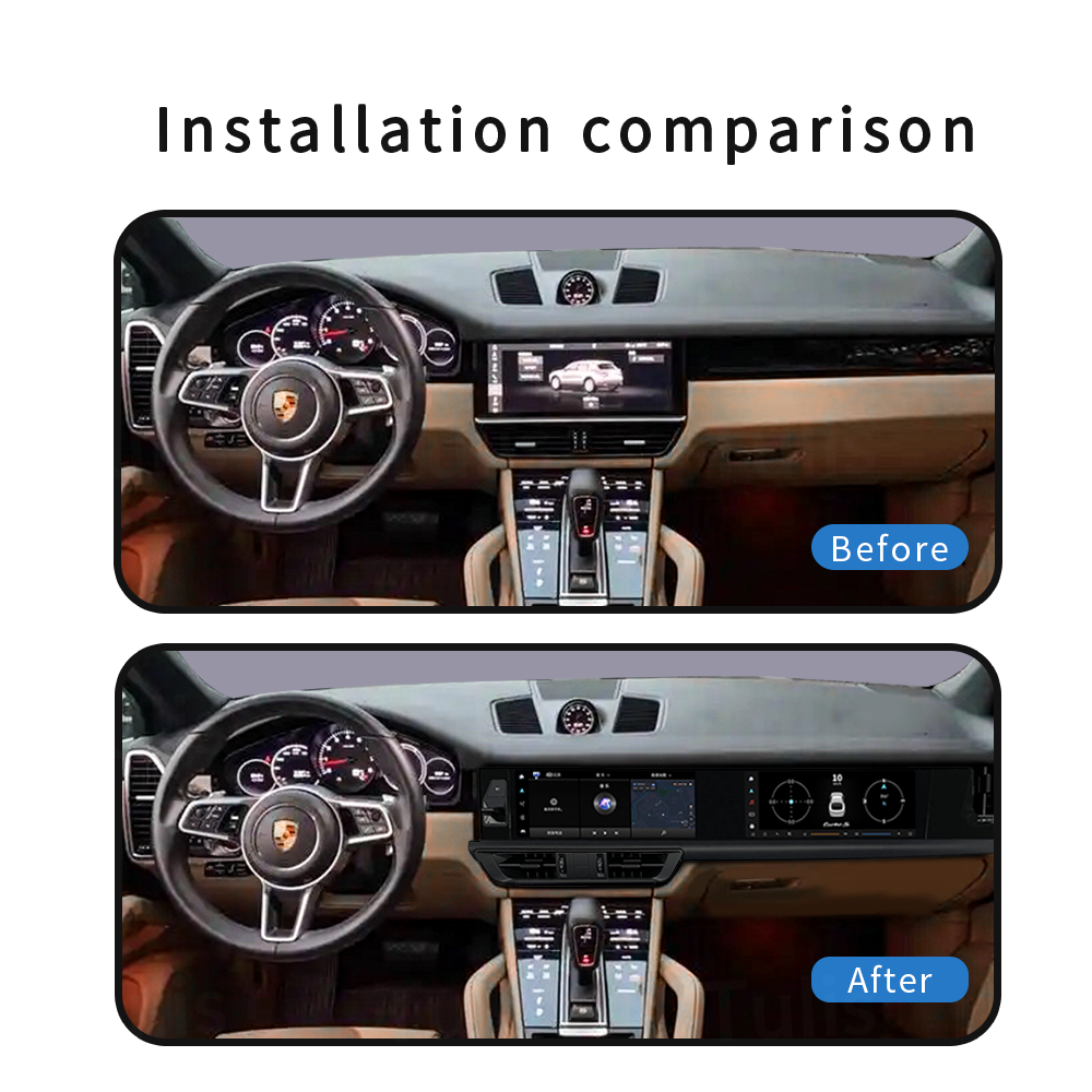  Porsch Cayenne 2018-2023 Dual 12.3 Inch Android Screen Navigation Car Stereo With Carplay Android Auto