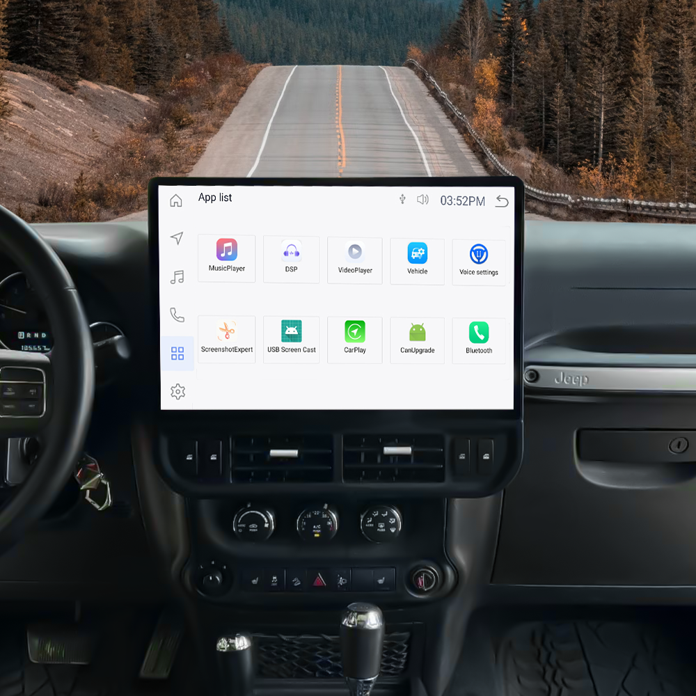 16.8“ Jeep Wrangler 2011-2017 Android Screen Navigation Car Radio With Carplay Android Auto