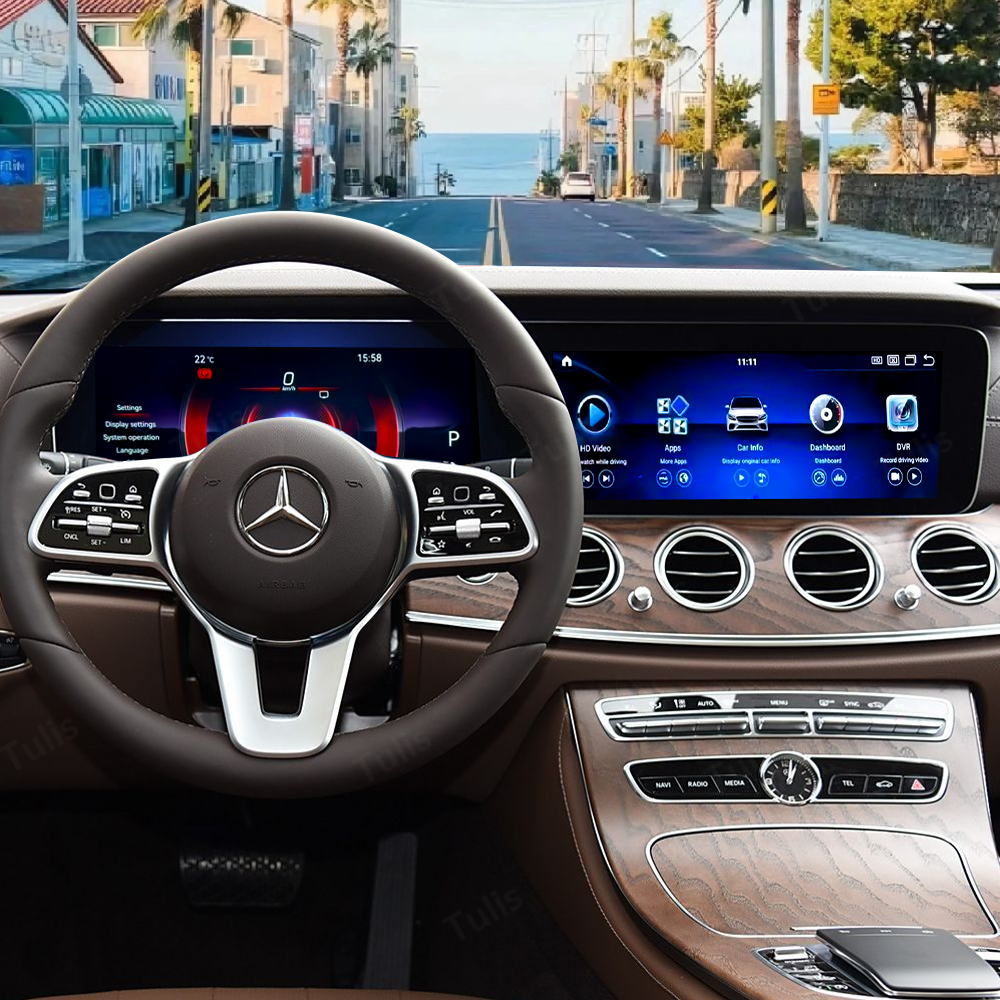  Mercedes Benz W213 E Class 2017-2019 Dual 12.3 Inch Android Screen Navigation Car Stereo With Carplay Android Auto