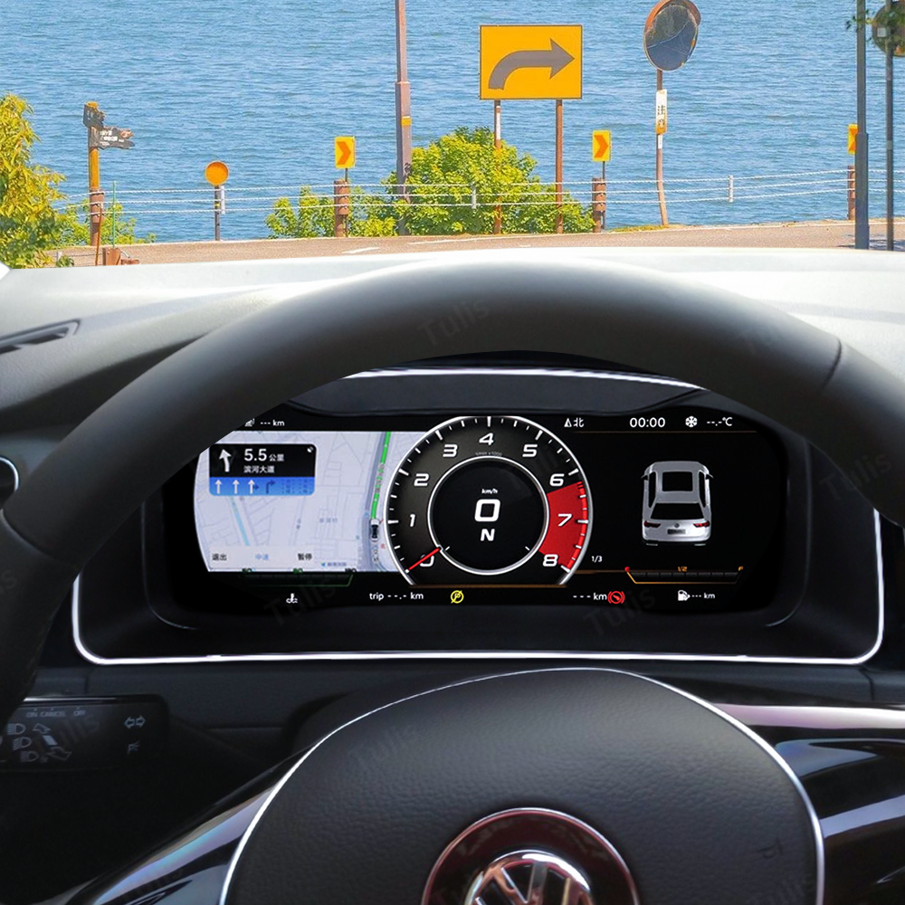 VW Golf 7 2014-2020 Car Digital Cluster Instrument Virtual Cockpit Speedometer Dashboard Ghost Screen