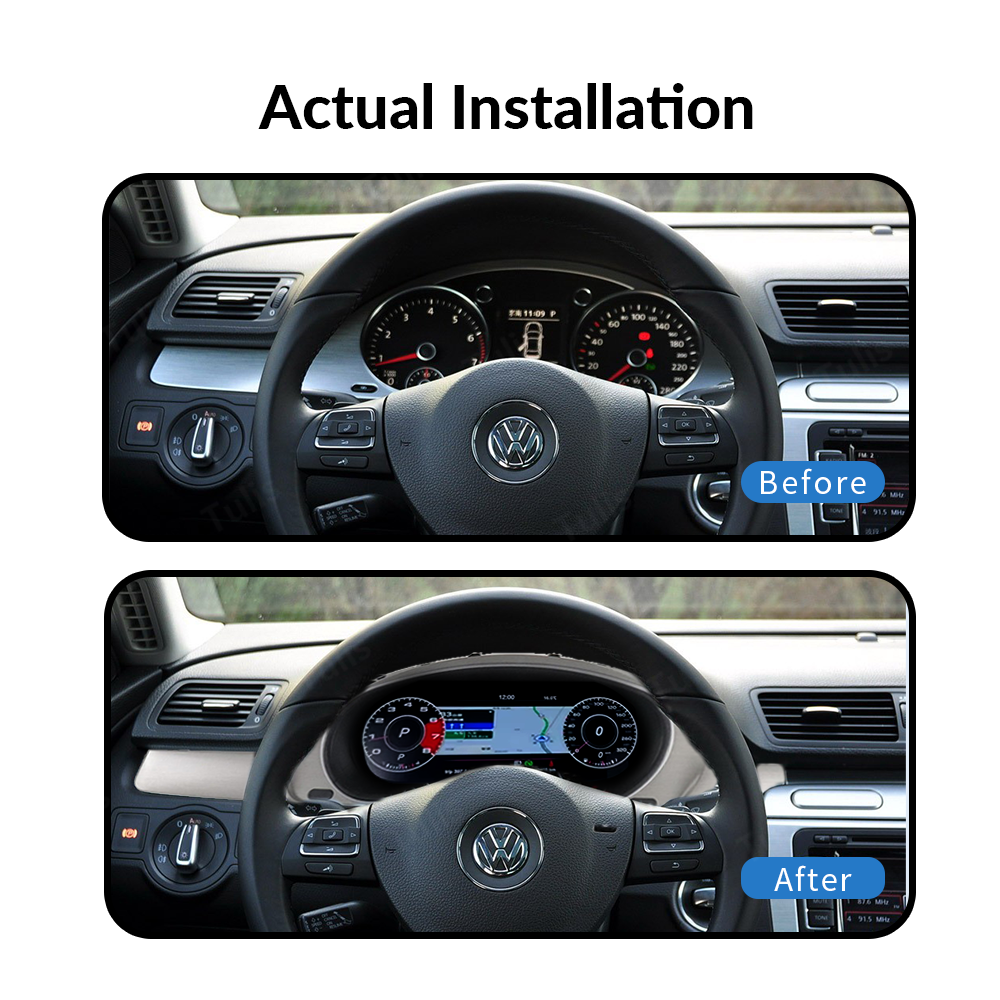 VW CC 2010-2018 Car Digital Cluster Instrument Virtual Cockpit Speedometer Dashboard Ghost Screen