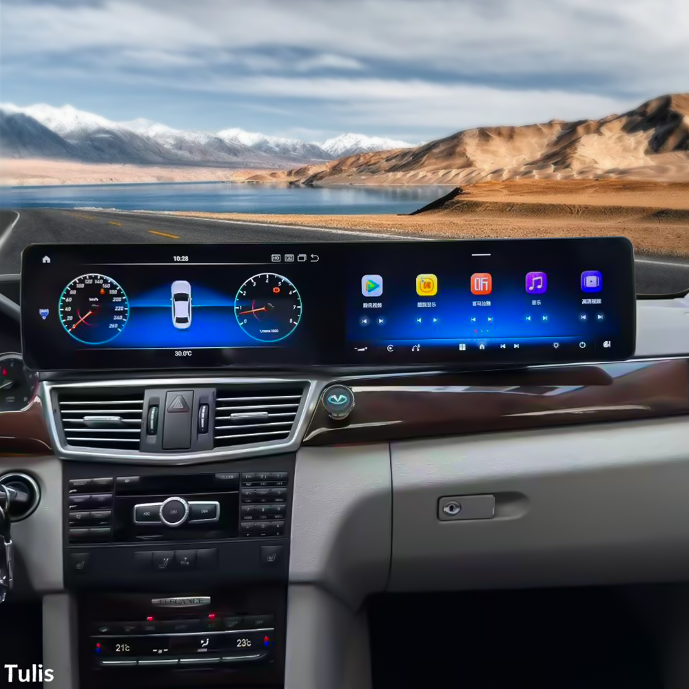 Mercedes-Benz E Class W212 2009-2015 Dual 12.3 Inch Android Screen Navigation Car Stereo With Carplay Android Auto