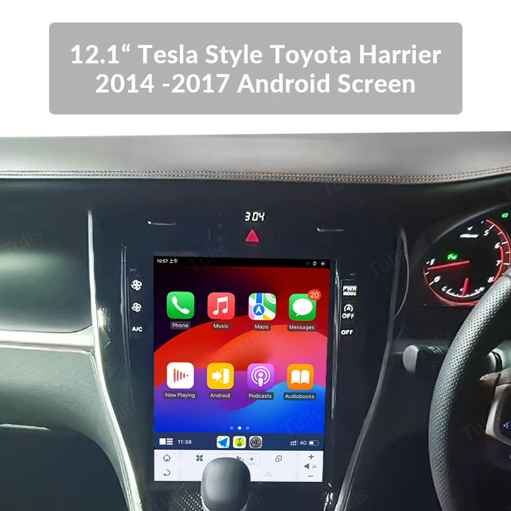 12.1“ Tesla Style Toyota Harrier 2014 -2017 Android Screen Navigation Car Radio With Carplay Android Auto
