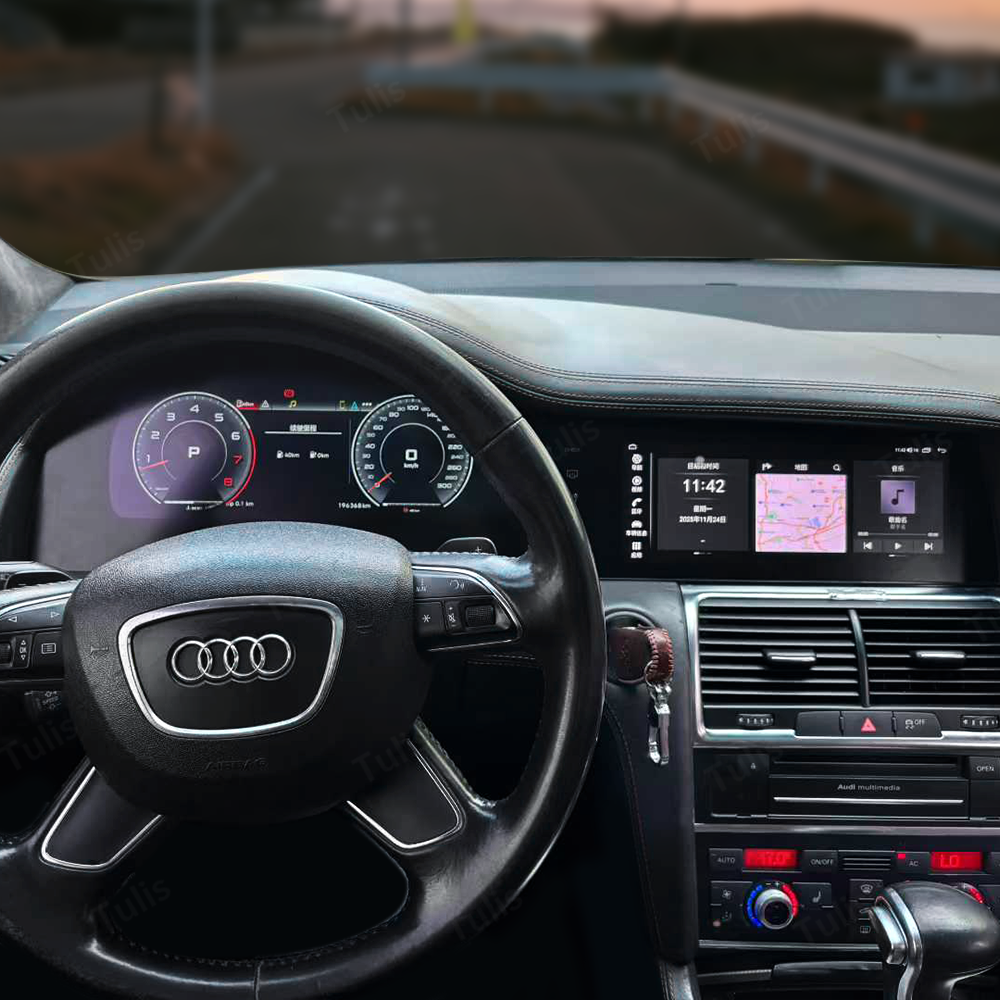 Audi A4 2009-2016 Dual Screen Car Digital Cluster Instrument Virtual Cockpit Speedometer Dashboard Ghost Screen