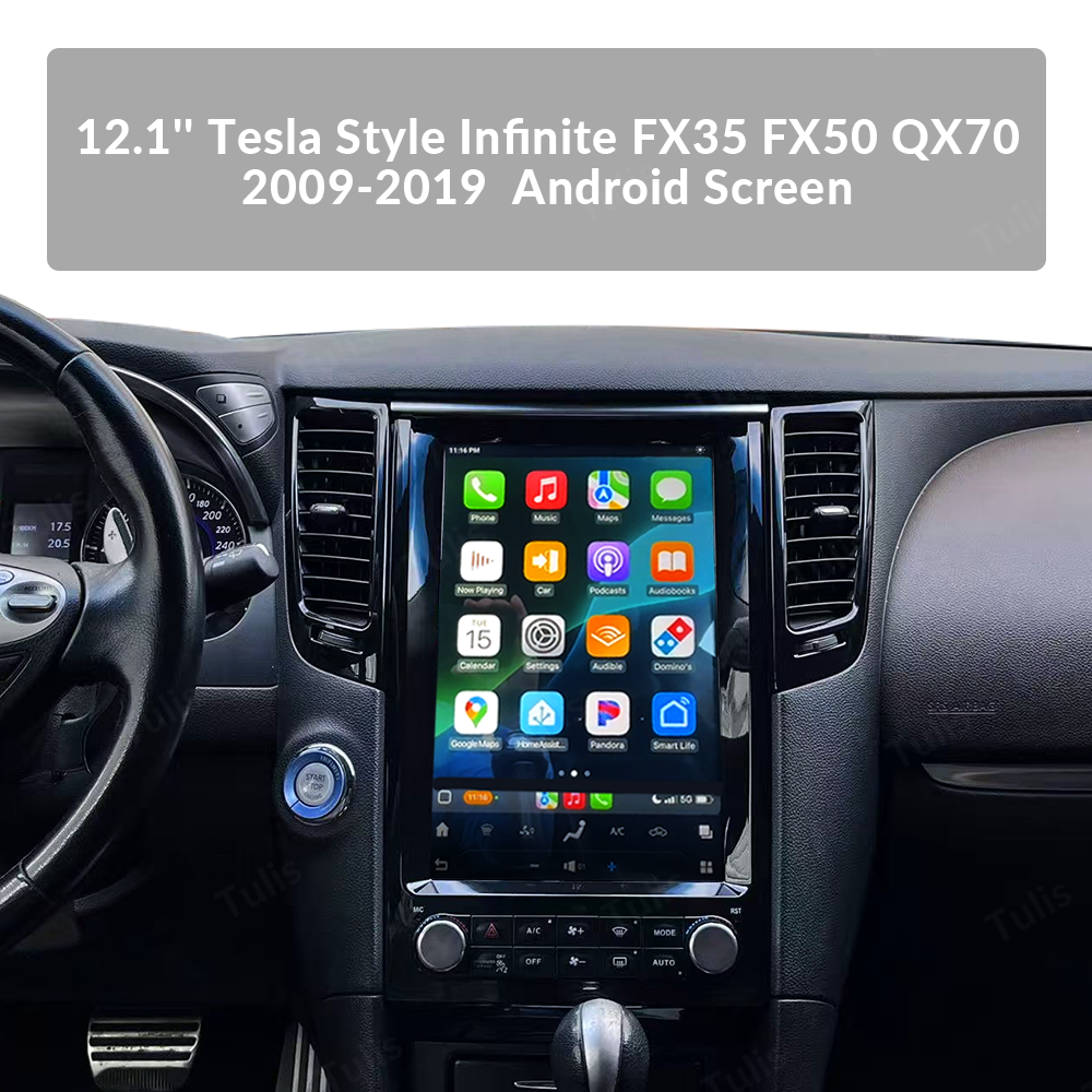 12.1'' Tesla Style Infinite FX35 FX50 QX70 2009-2019 Android Screen Navigation Car Radio With Carplay Android Auto